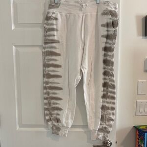 women's  Tie-Dye Jogger Pants - White and Gray